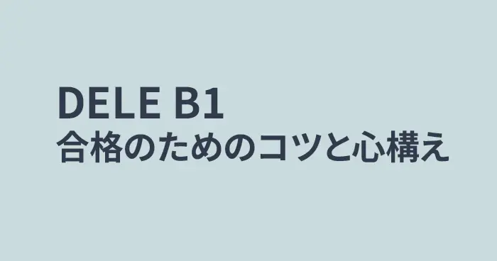 DELE B1合格のためのコツ