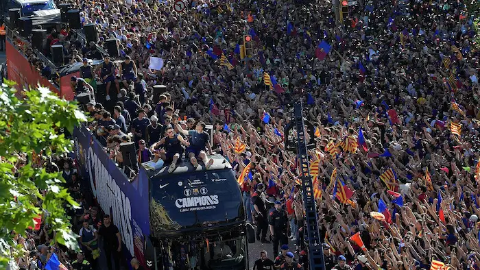 2026年5月、リーグ優勝を祝うFCバルセロナ