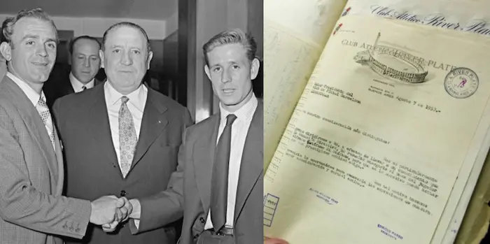 ディ・ステファノのリーベル・プレート契約書を巡る争い